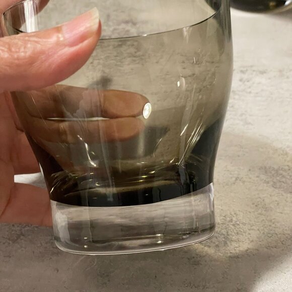 NWL Aaron Probyn Crate & Barrel Set of Two Smoky Brown 8 oz Glass Tumblers RARE - Picture 2 of 4